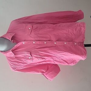 Tommy Hilfiger Neon Pink Button Down Blouse, Size: XL